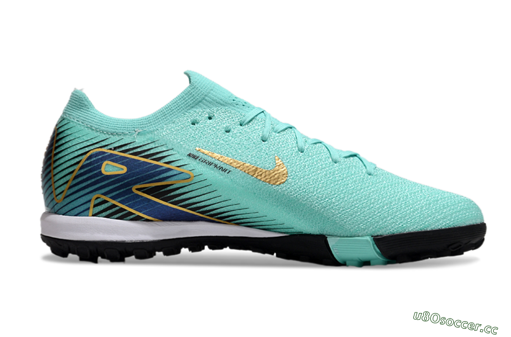 Unisex Nike Air Zoom Mercurial Vapor 16 Elite TF Artificial Turf Low-Tops Football Shoes - Jade/Gold/Blue 7