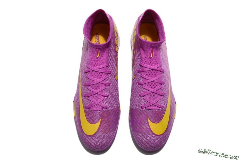 Unisex Nike Air Zoom Mercurial Superfly 10 Elite TF Artificial Turf High-Tops Football Shoes - Purple/Yellow/White 4