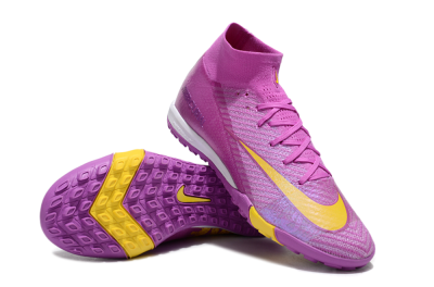Unisex Nike Air Zoom Mercurial Superfly 10 Elite TF Artificial Turf High-Tops Football Shoes - Purple/Yellow/White