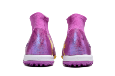 Unisex Nike Air Zoom Mercurial Superfly 10 Elite TF Artificial Turf High-Tops Football Shoes - Purple/Yellow/White