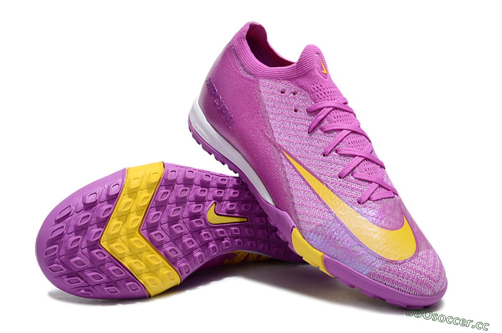 Unisex Nike Air Zoom Mercurial Vapor 16 Elite TF Artificial Turf Low-Tops Football Shoes - Purple/Yellow/White 3