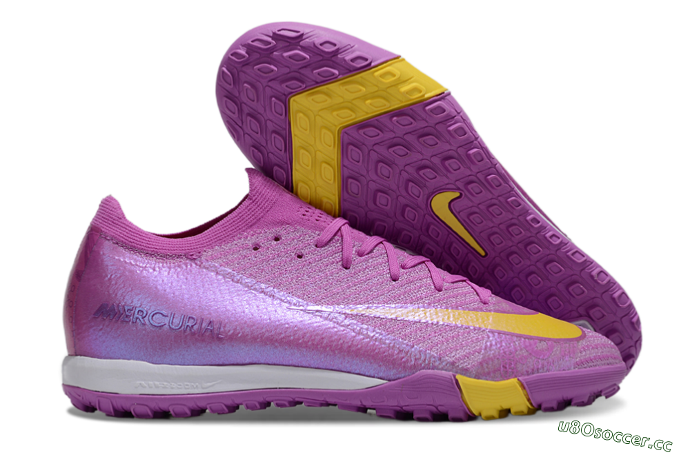 Unisex Nike Air Zoom Mercurial Vapor 16 Elite TF Artificial Turf Low-Tops Football Shoes - Purple/Yellow/White 2