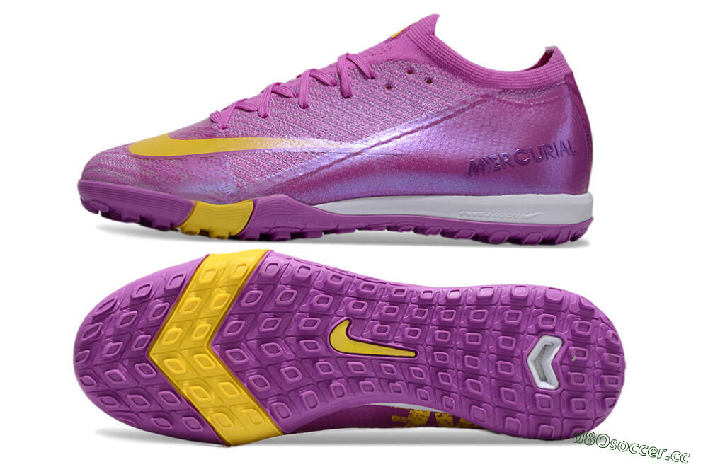 Unisex Nike Air Zoom Mercurial Vapor 16 Elite TF Artificial Turf Low-Tops Football Shoes - Purple/Yellow/White 1