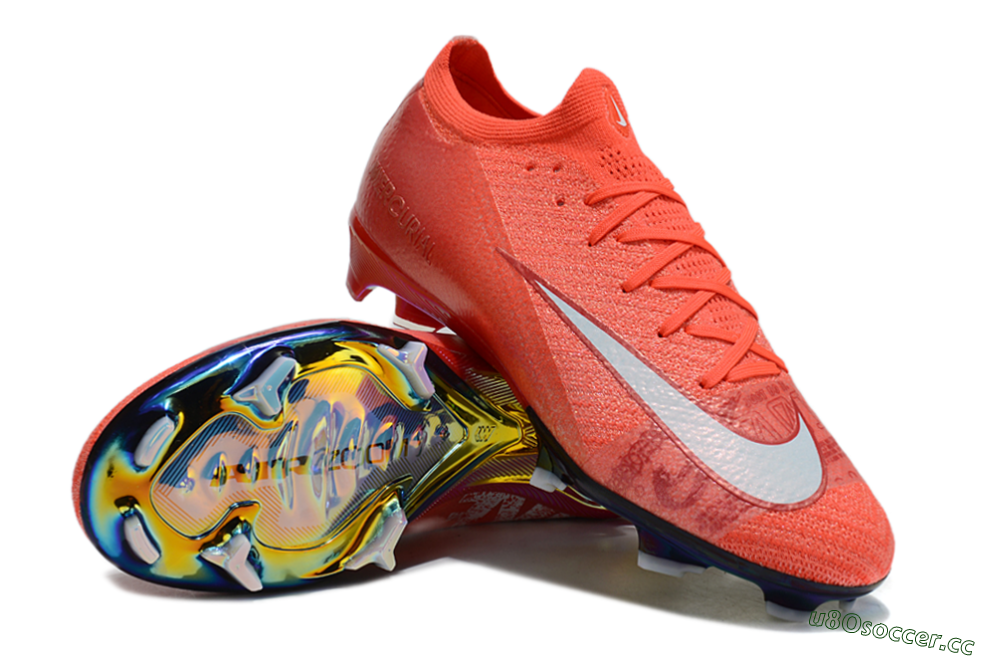 Unisex Nike Air Zoom Mercurial Vapor 16 Elite FG Firm Ground Low-Tops Football Boots - Red/White/Gold 3