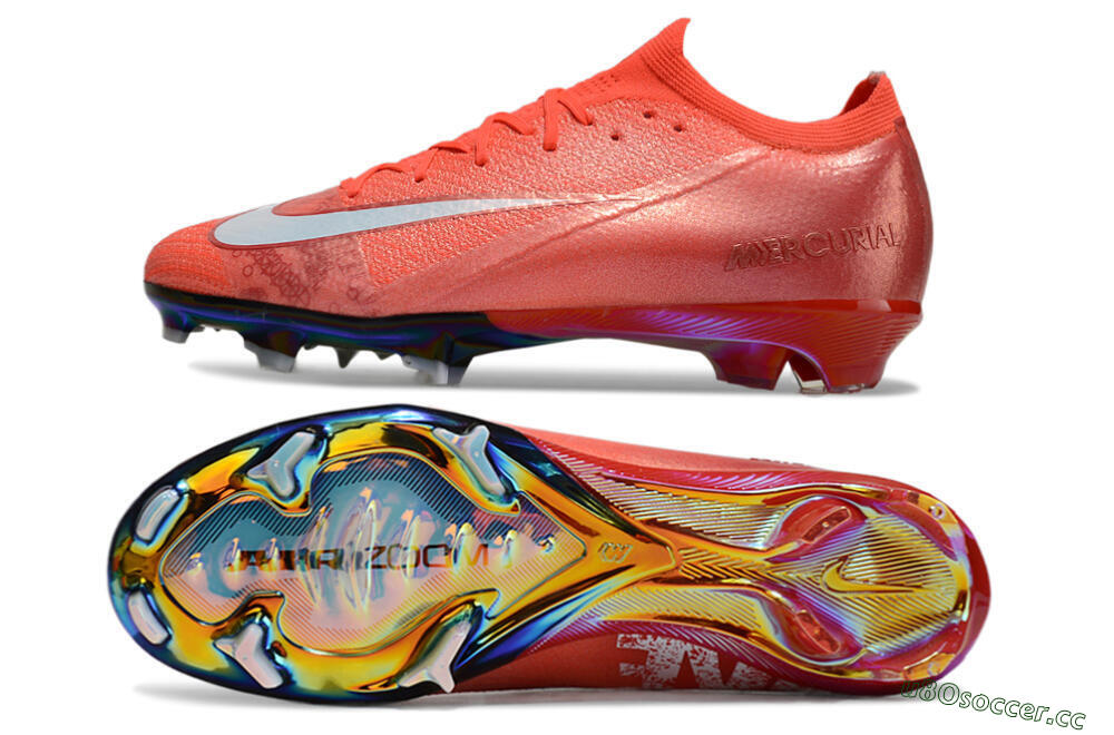 Unisex Nike Air Zoom Mercurial Vapor 16 Elite FG Firm Ground Low-Tops Football Boots - Red/White/Gold 1