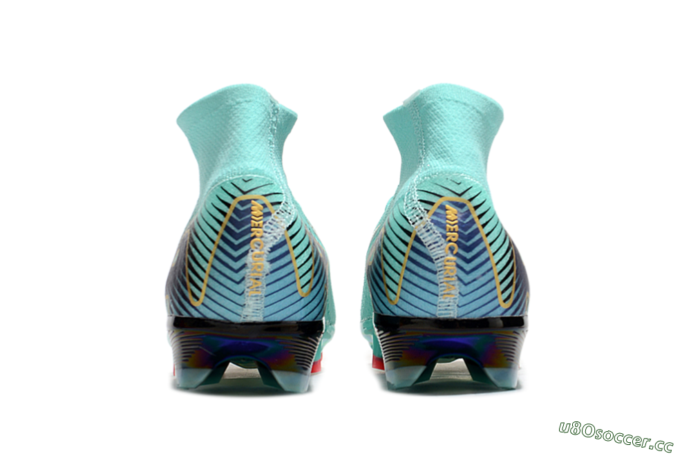Unisex Nike Air Zoom Mercurial Superfly 10 Elite FG Firm Ground High-Tops Football Boots - Jade/Gold/Blue 5