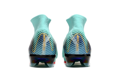 Unisex Nike Air Zoom Mercurial Superfly 10 Elite FG Firm Ground High-Tops Football Boots - Jade/Gold/Blue