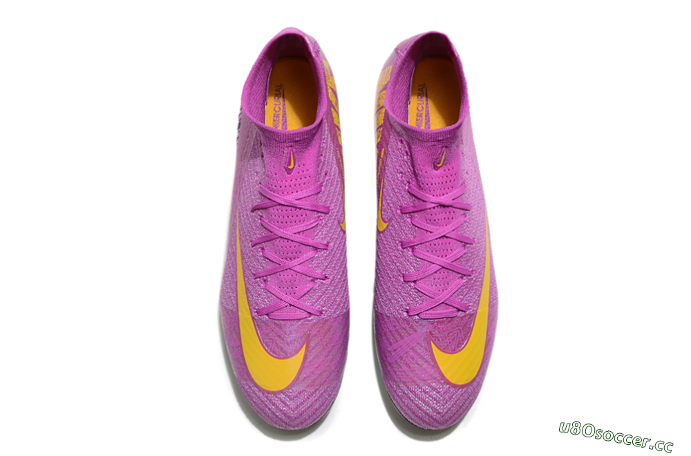 Unisex Nike Air Zoom Mercurial Superfly 10 Elite FG Firm Ground High-Tops Football Boots - Purple/Yellow/Gold 4