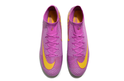 Unisex Nike Air Zoom Mercurial Superfly 10 Elite FG Firm Ground High-Tops Football Boots - Purple/Yellow/Gold