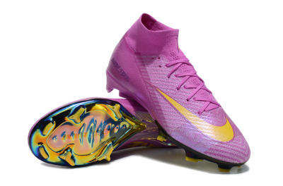 Unisex Nike Air Zoom Mercurial Superfly 10 Elite FG Firm Ground High-Tops Football Boots - Purple/Yellow/Gold