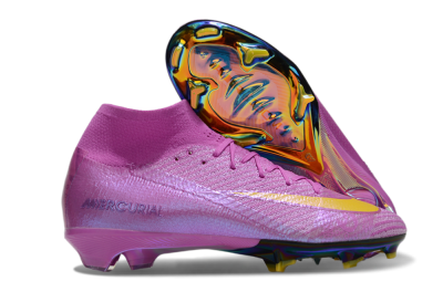 Unisex Nike Air Zoom Mercurial Superfly 10 Elite FG Firm Ground High-Tops Football Boots - Purple/Yellow/Gold