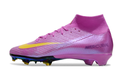 Unisex Nike Air Zoom Mercurial Superfly 10 Elite FG Firm Ground High-Tops Football Boots - Purple/Yellow/Gold