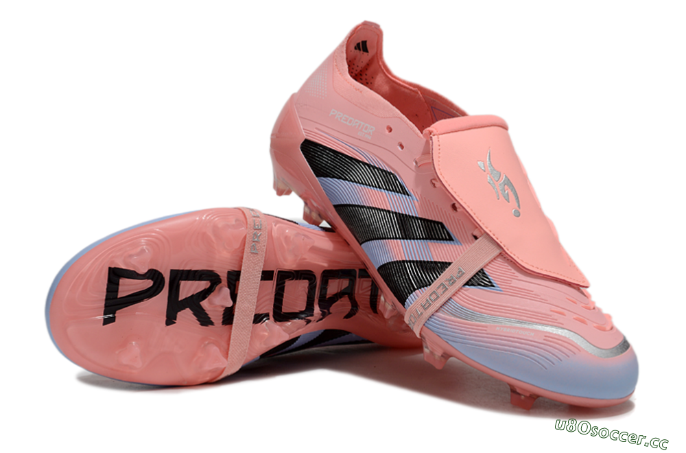 Unisex Adidas Predator Elite 25 Foldover Tongue FG Firm Ground Low-Tops Football Boots - Pink/Blue/Black 3