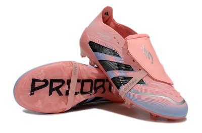 Unisex Adidas Predator Elite 25 Foldover Tongue FG Firm Ground Low-Tops Football Boots - Pink/Blue/Black