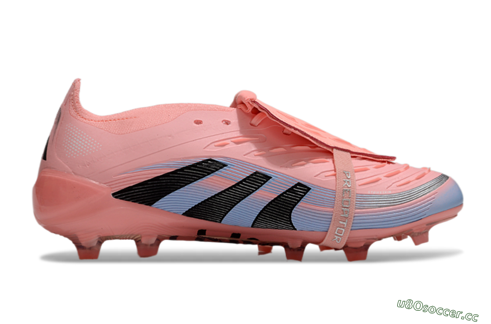 Unisex Adidas Predator Elite 25 Foldover Tongue FG Firm Ground Low-Tops Football Boots - Pink/Blue/Black 7
