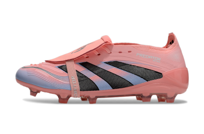 Unisex Adidas Predator Elite 25 Foldover Tongue FG Firm Ground Low-Tops Football Boots - Pink/Blue/Black