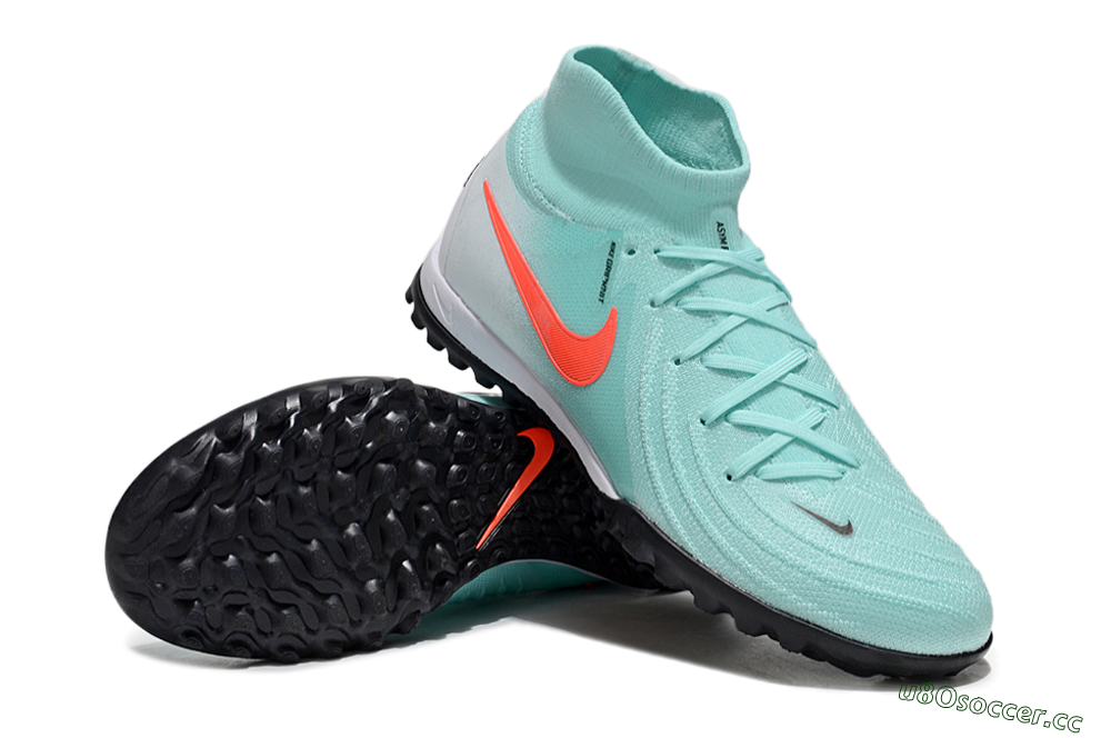 Unisex Nike Phantom Luna Elite TF Artificial Turf High-Tops Football Shoes - Jade/Red/White 3