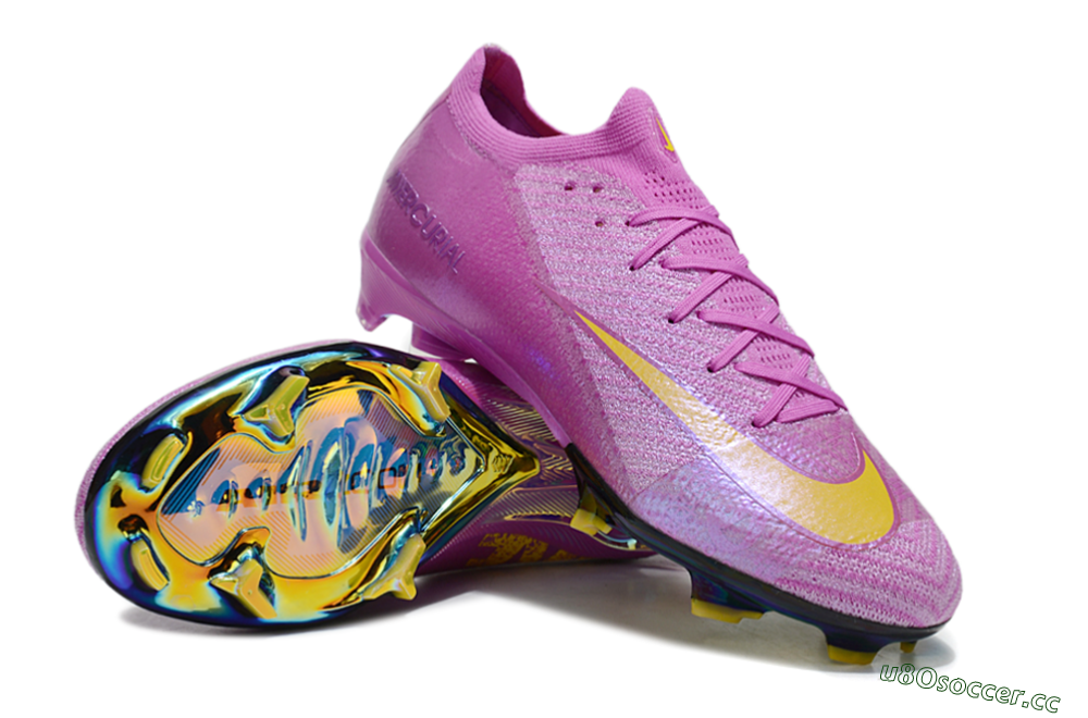 Unisex Nike Air Zoom Mercurial Vapor 16 Elite FG Firm Ground Low-Tops Football Boots - Purple/Yellow/Gold 3