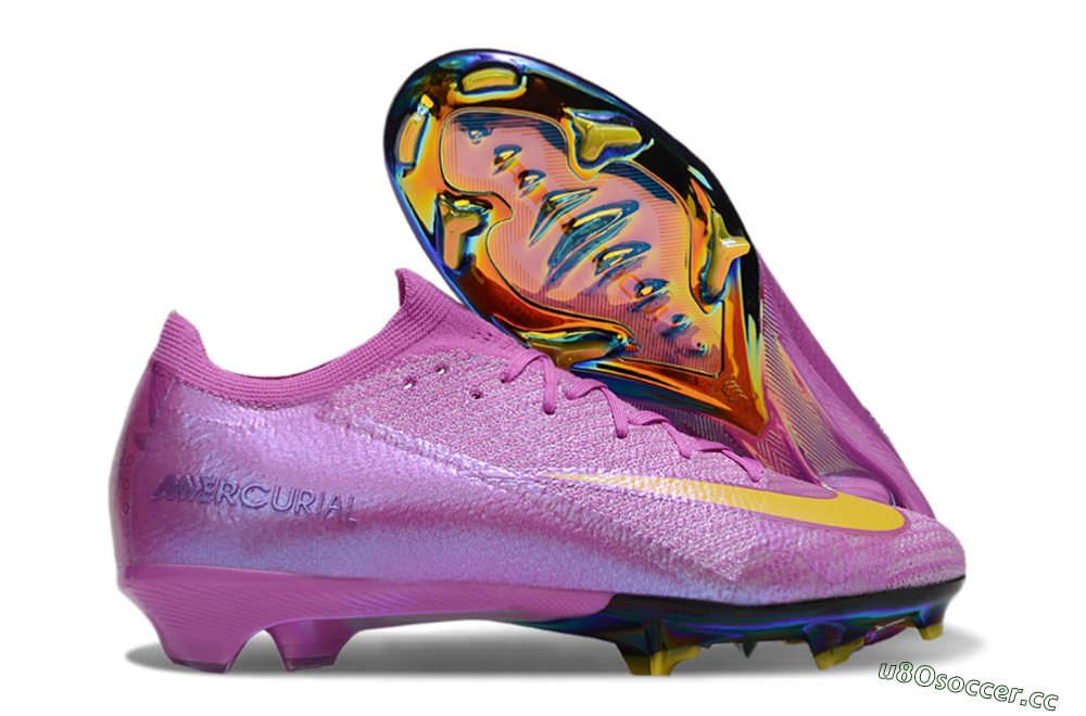 Unisex Nike Air Zoom Mercurial Vapor 16 Elite FG Firm Ground Low-Tops Football Boots - Purple/Yellow/Gold 2