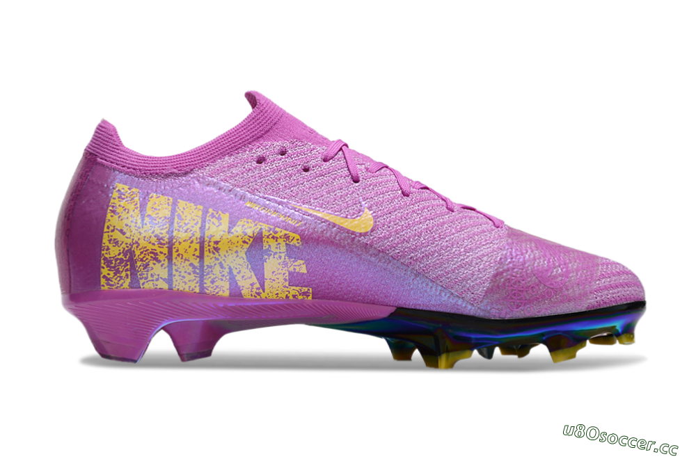 Unisex Nike Air Zoom Mercurial Vapor 16 Elite FG Firm Ground Low-Tops Football Boots - Purple/Yellow/Gold 7