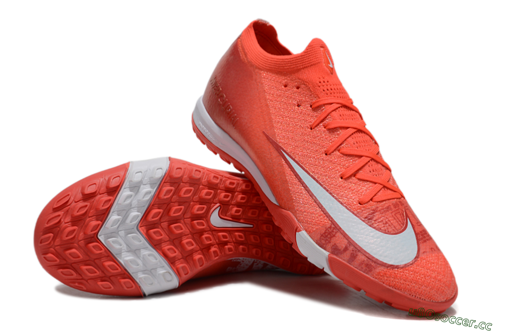 Unisex Nike Air Zoom Mercurial Vapor 16 Elite TF Artificial Turf Low-Tops Football Shoes - Red/White 3