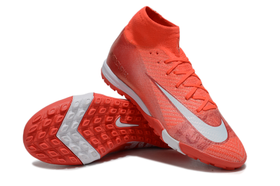 Unisex Nike Air Zoom Mercurial Superfly 10 Elite TF Artificial Turf High-Tops Football Shoes - Red/White