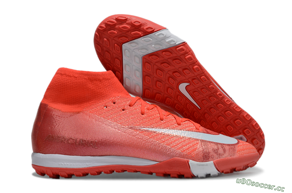 Unisex Nike Air Zoom Mercurial Superfly 10 Elite TF Artificial Turf High-Tops Football Shoes - Red/White 2