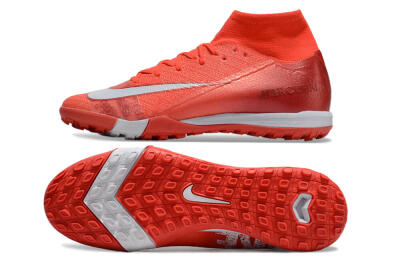 Unisex Nike Air Zoom Mercurial Superfly 10 Elite TF Artificial Turf High-Tops Football Shoes - Red/White