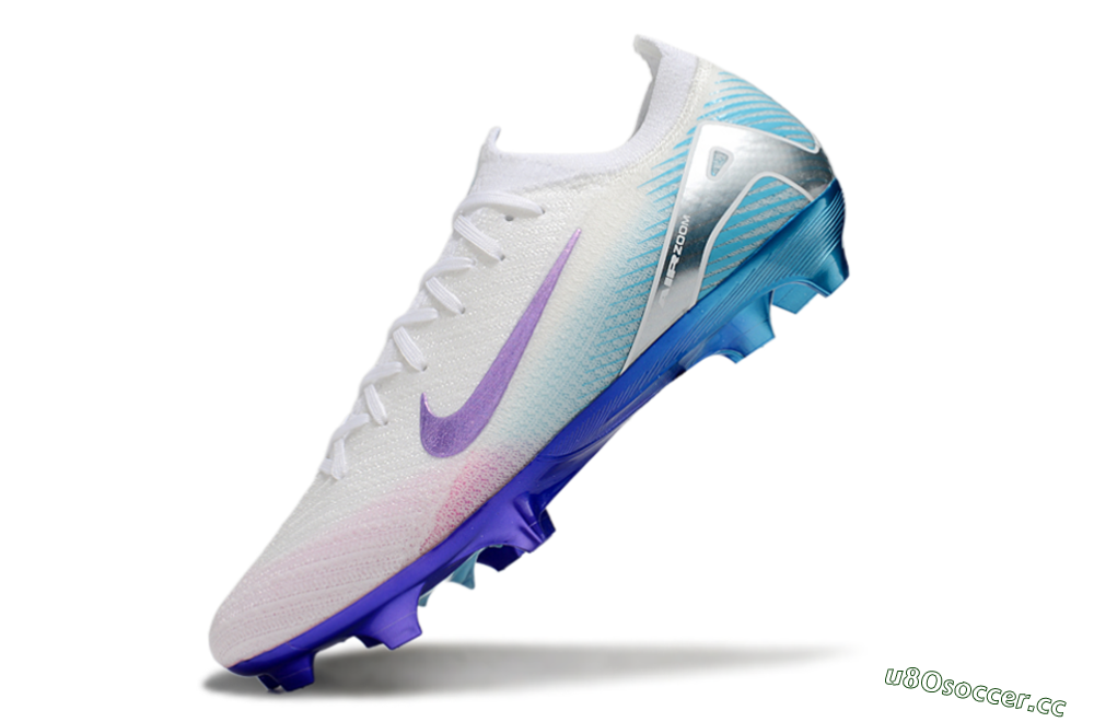 Unisex Nike Air Zoom Mercurial Vapor 16 Elite FG Firm Ground Low-Tops Football Boots - White/Purple/Pink/Jade 6