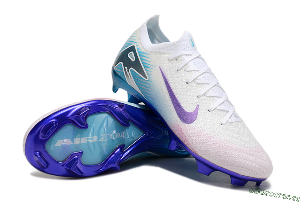 Unisex Nike Air Zoom Mercurial Vapor 16 Elite FG Firm Ground Low-Tops Football Boots - White/Purple/Pink/Jade 4