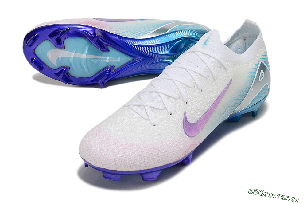 Unisex Nike Air Zoom Mercurial Vapor 16 Elite FG Firm Ground Low-Tops Football Boots - White/Purple/Pink/Jade 3