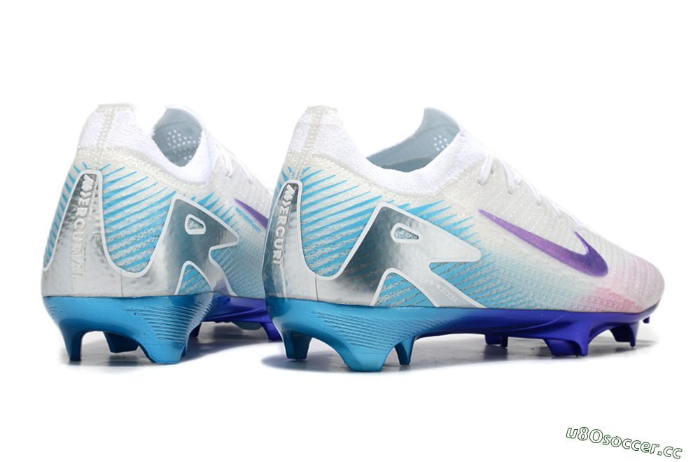 Unisex Nike Air Zoom Mercurial Vapor 16 Elite FG Firm Ground Low-Tops Football Boots - White/Purple/Pink/Jade 7