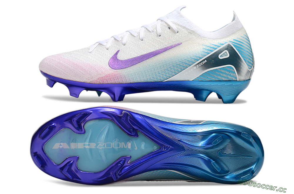 Unisex Nike Air Zoom Mercurial Vapor 16 Elite FG Firm Ground Low-Tops Football Boots - White/Purple/Pink/Jade 1