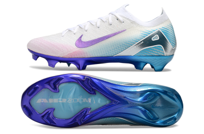 Unisex Nike Air Zoom Mercurial Vapor 16 Elite FG Firm Ground Low-Tops Football Boots - White/Purple/Pink/Jade