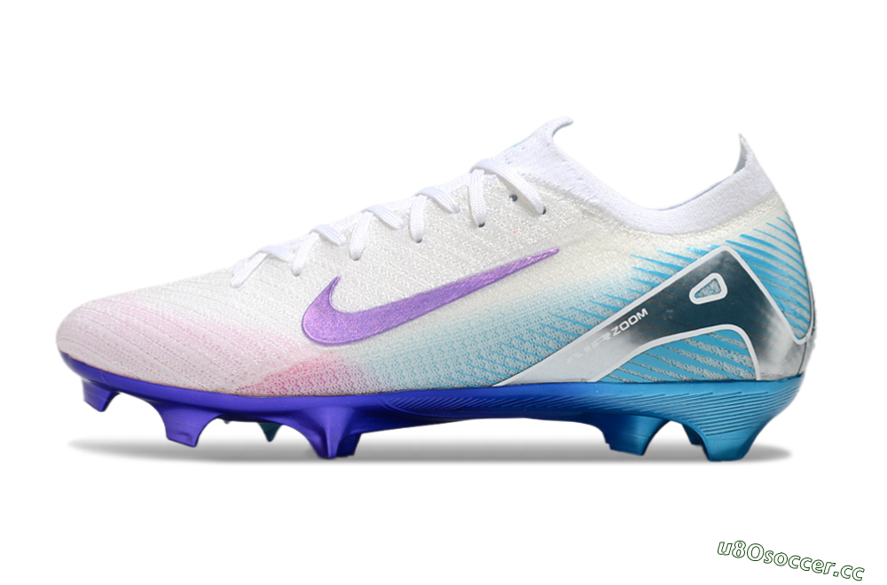 Unisex Nike Air Zoom Mercurial Vapor 16 Elite FG Firm Ground Low-Tops Football Boots - White/Purple/Pink/Jade 0