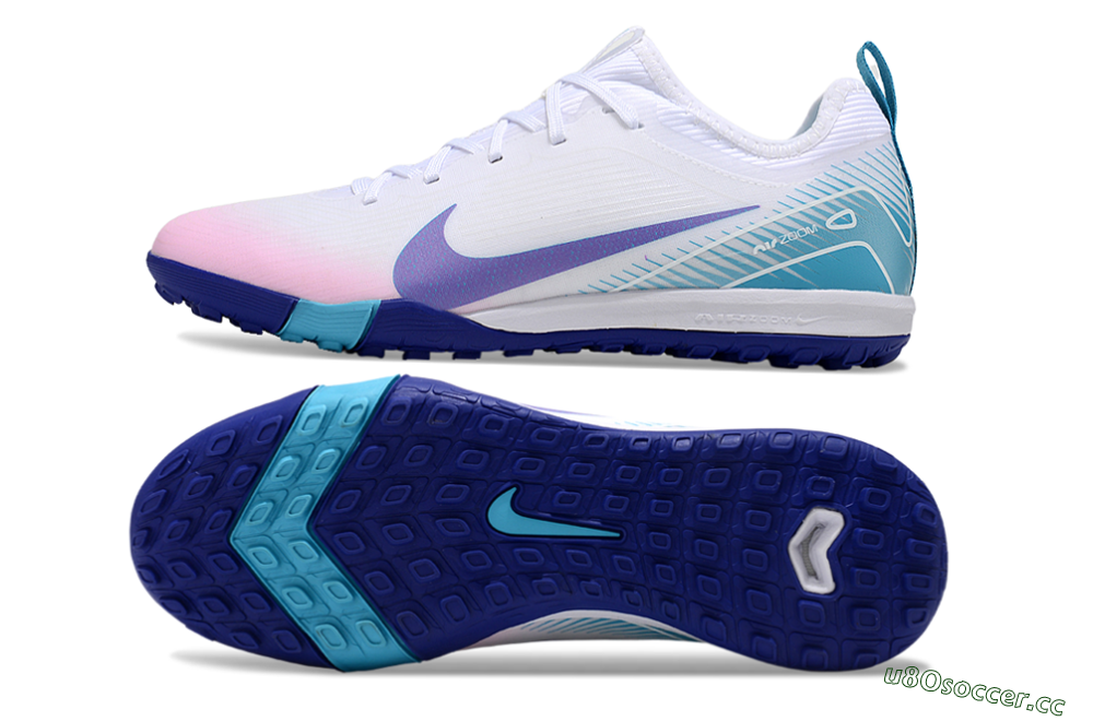 Unisex Nike Air Zoom Mercurial Vapor 16 Pro TF Artificial Turf Low-Tops Football Shoes - White/Purple/Pink/Jade 1