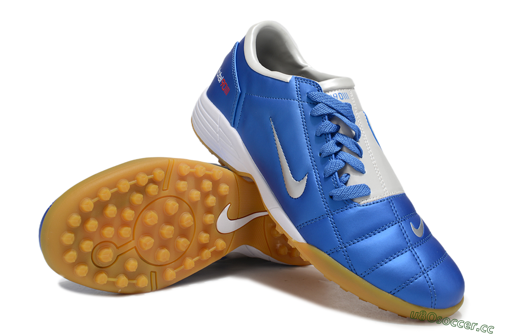 Unisex Nike Total 90 II TF Artificial Turf Low-Tops Football Shoes - Blue/White/Brown 3