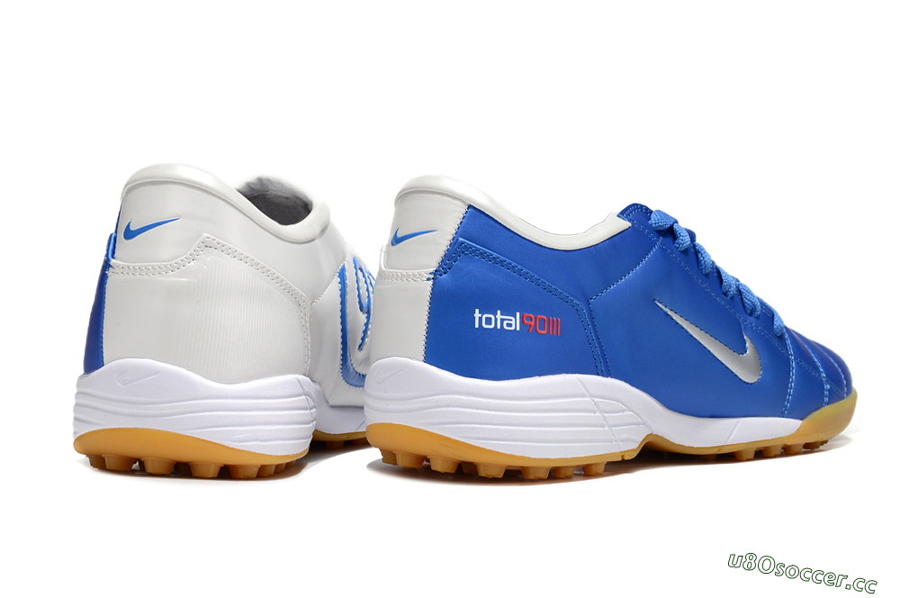 Unisex Nike Total 90 II TF Artificial Turf Low-Tops Football Shoes - Blue/White/Brown 6