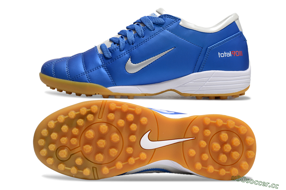 Unisex Nike Total 90 II TF Artificial Turf Low-Tops Football Shoes - Blue/White/Brown 1