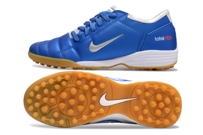 Unisex Nike Total 90 II TF Artificial Turf Low-Tops Football Shoes - Blue/White/Brown