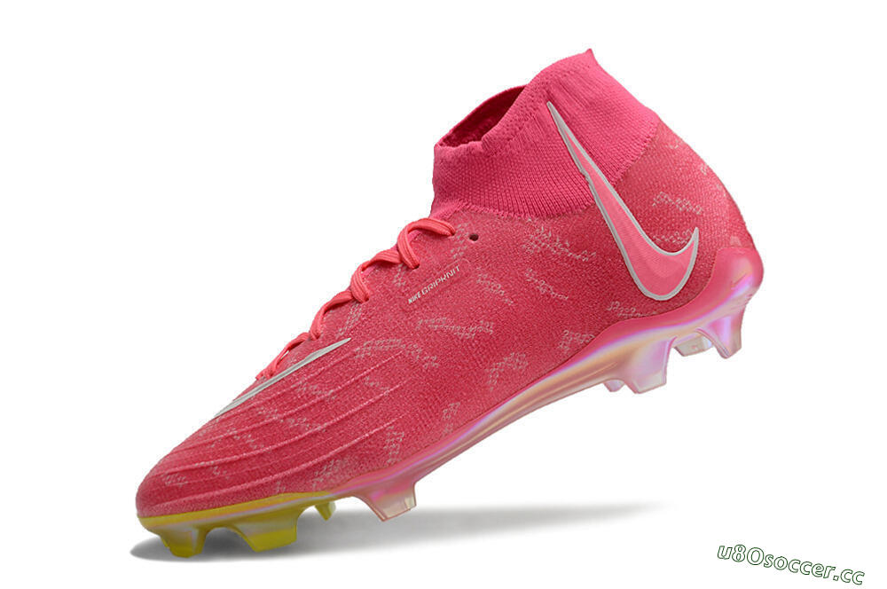 Unisex Nike Phantom Luna Elite FG Firm Ground High-Tops Football Boots - Pink/White/Yellow 5