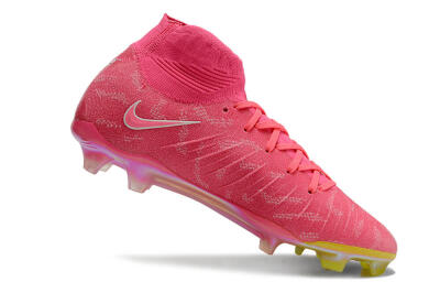 Unisex Nike Phantom Luna Elite FG Firm Ground High-Tops Football Boots - Pink/White/Yellow
