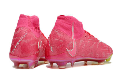 Unisex Nike Phantom Luna Elite FG Firm Ground High-Tops Football Boots - Pink/White/Yellow