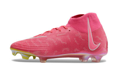 Unisex Nike Phantom Luna Elite FG Firm Ground High-Tops Football Boots - Pink/White/Yellow