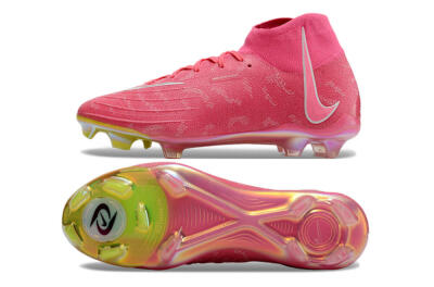 Unisex Nike Phantom Luna Elite FG Firm Ground High-Tops Football Boots - Pink/White/Yellow