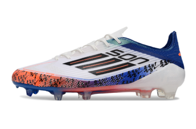 Men's Adidas F50 Elite FG Firm Ground Low-Tops Football Boots - White/Red/Blue