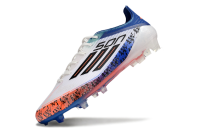 Men's Adidas F50 Elite FG Firm Ground Low-Tops Football Boots - White/Red/Blue