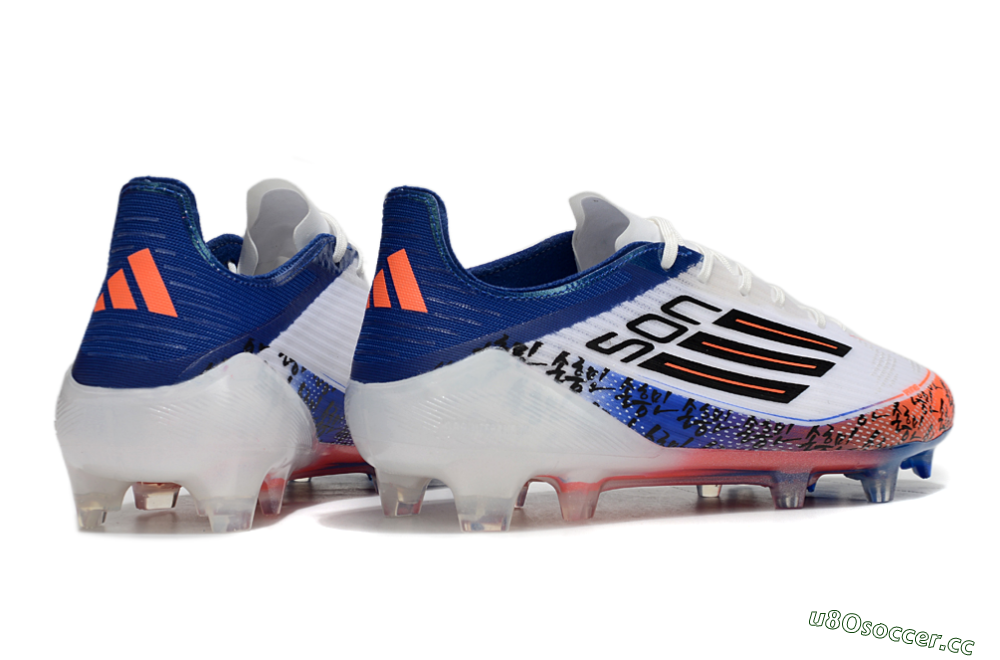Men's Adidas F50 Elite FG Firm Ground Low-Tops Football Boots - White/Red/Blue 6