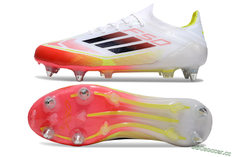 Men's Adidas F50 Elite SG Soft Ground Low-Tops Football Boots - White/Red/Yellow 1