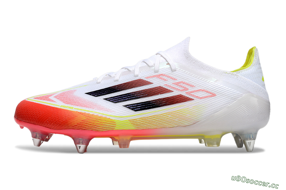 Men's Adidas F50 Elite SG Soft Ground Low-Tops Football Boots - White/Red/Yellow 0